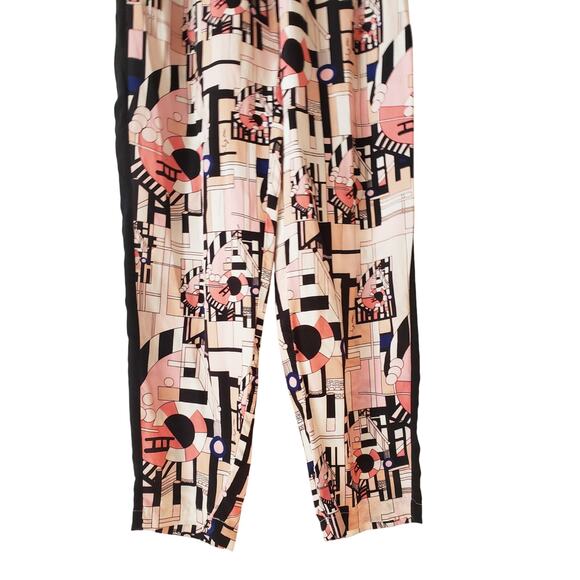 See By Chloe 100% Silk Striped/Abstract Print Pants Pink Size US 2 - Picture 3 of 9
